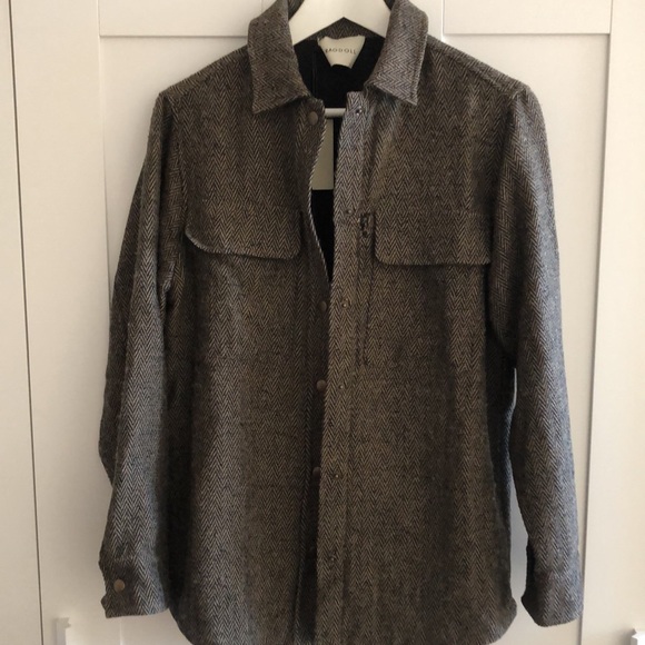 Ragdoll Wool Blended Herringbone Oversized Shirt Jacket - Picture 5 of 16